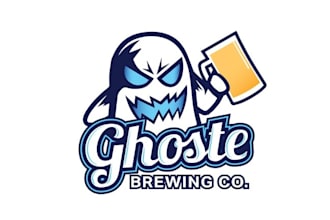 design ghoste brewery bar company logo