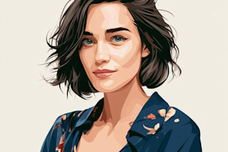 draw realistic face vector cartoon portrait of you