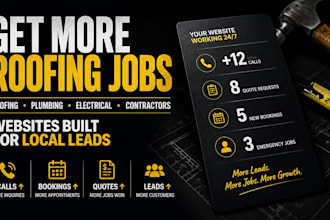 design roofing, roofer, plumbing, electrician and contractor business website