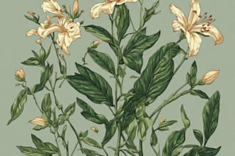 draw modern botanical illustrations and floral line art