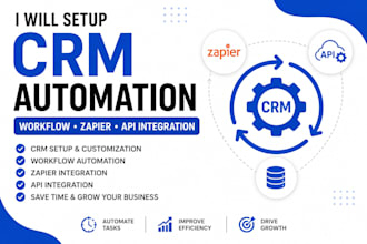 setup CRM automation workflow zapier API integration