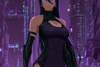 design anime character , cyberpunk character
