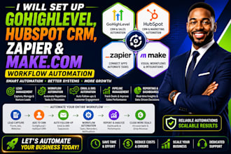 setup gohighlevel hubspot CRM zapier make com workflow automation