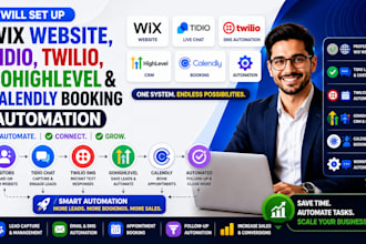 do wix website tidio twilio gohoghlevel calendly booking automation
