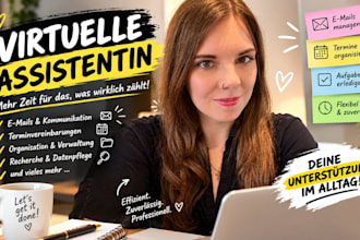 ihnen als virtuelle assistentin helfen, sie zu entlasten