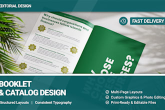 design professional brochures, one pagers and booklets