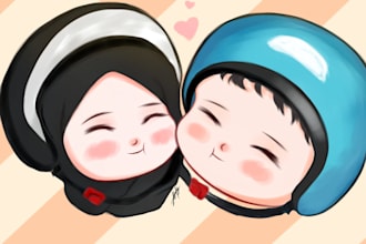 draw your oc, fanart, avatar in cute chibi art