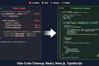 clean up, fix and refactor your vibe coded react or next app