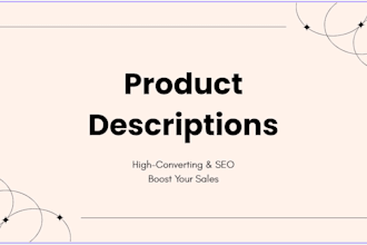 write SEO product descriptions for amazon, ebay, or etsy