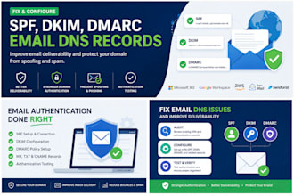 set up spf dkim dmarc and fix email dns records