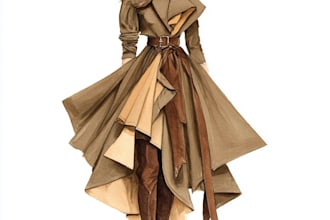 make a fashion illustration or sketch of a figure in clothes