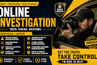do online investigation, background check, and osint research