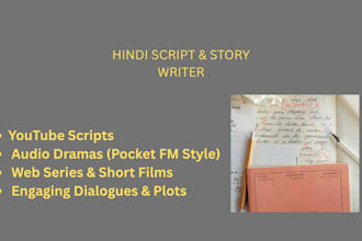 do creative hindi script writing and story writing