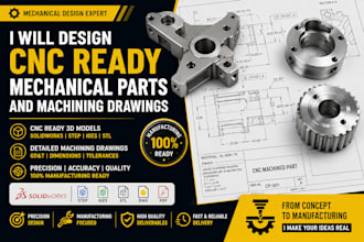 design cnc ready mechanical parts and machining drawings