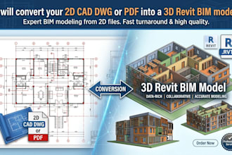 convert your 2d cad dwg or PDF into a 3d revit bim model