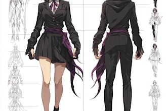 design a complete anime character sheet reference