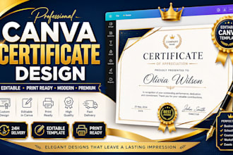 design editable canva certificates for any event