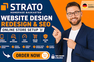 strato homepage baukasten website design redesign SEO and online store setup