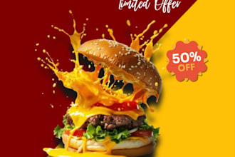 design a modern  menu banner and flyer