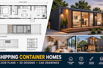 design shipping container house plans, container home floor plans 3d cad drawing