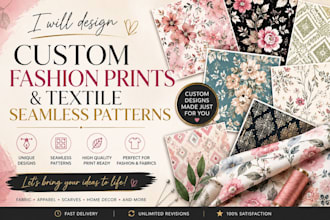 design custom fashion prints and textile seamless patterns