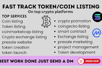 list your crypto token on coingecko coinmarketcap and crypto exchanges