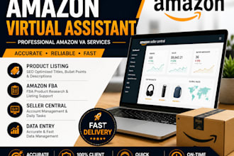 be your amazon virtual assistant for product listing and store support