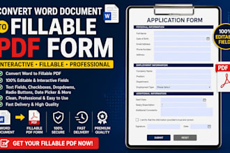 create fillable PDF form convert word document to interactive fillable PDF form