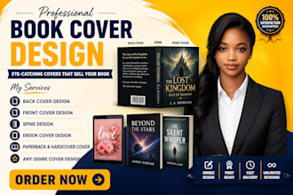 design a professional front, back, and spine book cover