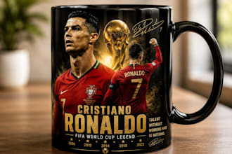 create custom vintage illustrations for mugs and merchandise