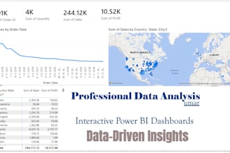 do data analysis, excel analysis, power bi dashboards and python programming