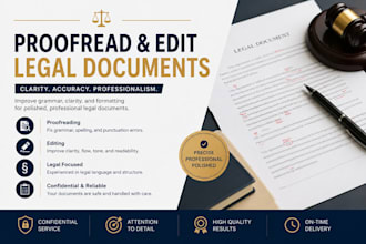 proofread and edit legal documents for clarity and professionalism