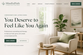 design squarespace counselling therapy website wellness psychotherapy website