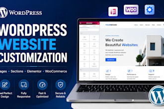 customize your wordpress website, pages and sections