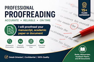 proofread your manuscript, academic paper or document
