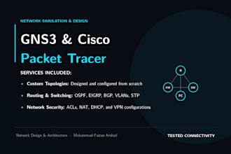 build gns3 and cisco packet tracer network topologies
