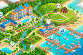 design 3d luxury hotel eco beach resort marina campground zoo rv park golf maps