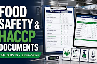 create food safety checklists and haccp monitoring documents