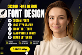 create custom font design multilingual font family otf ttf svg for logo brand