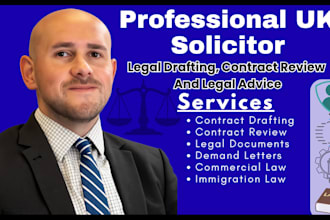 provide professional draft, review, negotiate UK legal contracts as a solicitor