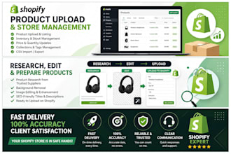 upload, update and manage products on your shopify store