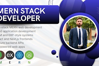 be your mern full stack web developer and saas app developer