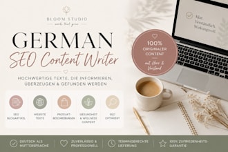 write SEO blog posts and website content in german