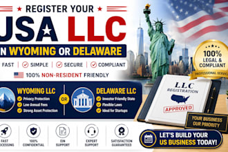register your US llc with ein in wyoming or delaware
