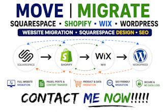 move migrate squarespace shopify wix wordpress website squarespace design SEO