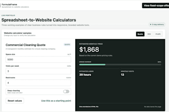 turn your spreadsheet formula into a branded website calculator