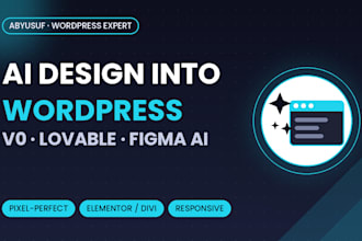convert ai design to wordpress website with elementor or divi