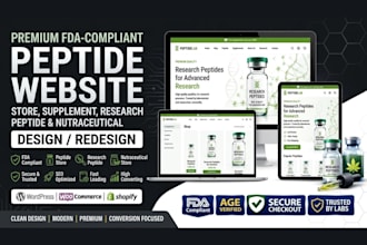 build peptide website fda compliant research peptide and supplement website