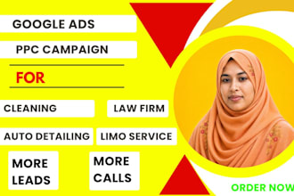 do google ads ppc campaign for cleaning service, law firm, auto detailing UK USA