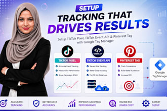 setup tiktok pixel, pinterest tag, tiktok server side event API